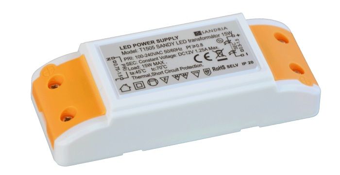 LED transformátor SANDRIA T1505 15W 12V DC
