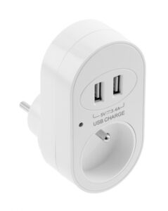 Zásuvka s nabíjecím portem 2xUSB GTV AE-GSF2USB-10