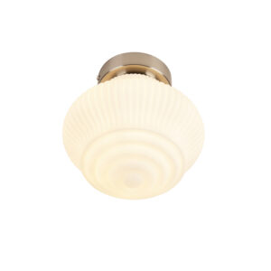 Art deco stropní svítidlo ocel s opálovým sklem - Bolsena