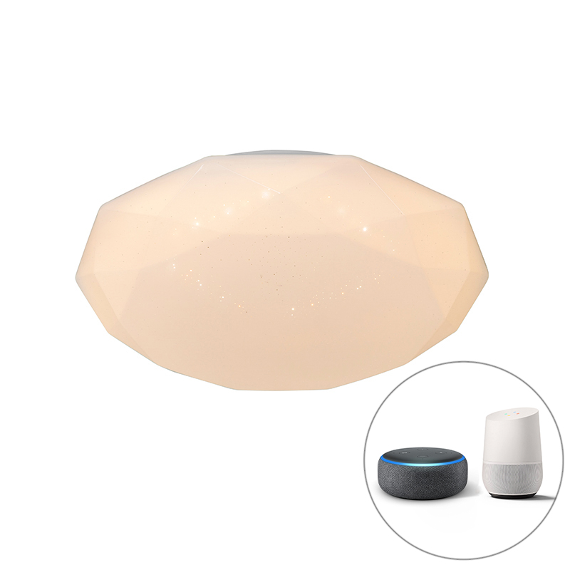 Chytré stropní svítidlo bílé 36 cm vč. LED a stmívače - Emma