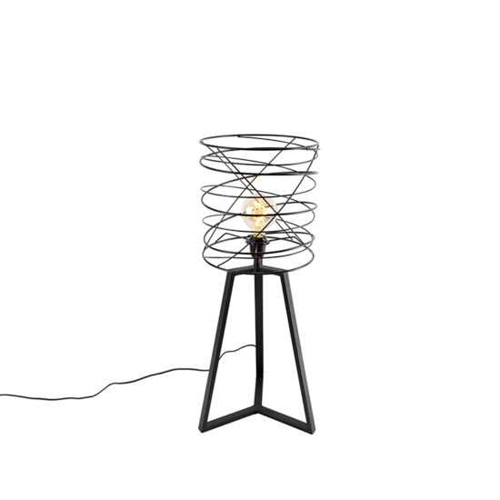 Designová stolní lampa černá - Spira