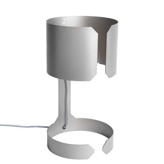 Designová stolní lampa matná ocel - valčík