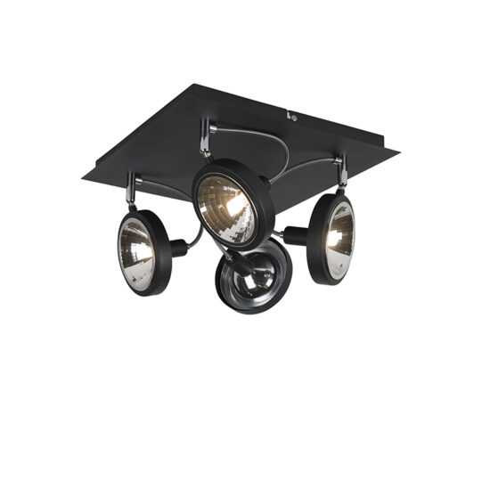 Designové bodové černé světlo se 4 světly - Nox