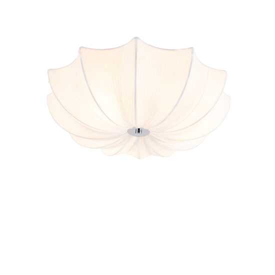 Designové stropní svítidlo bílé hedvábí 52 cm - Plu