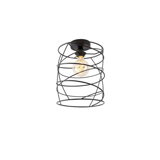 Designové stropní svítidlo černé - Spira