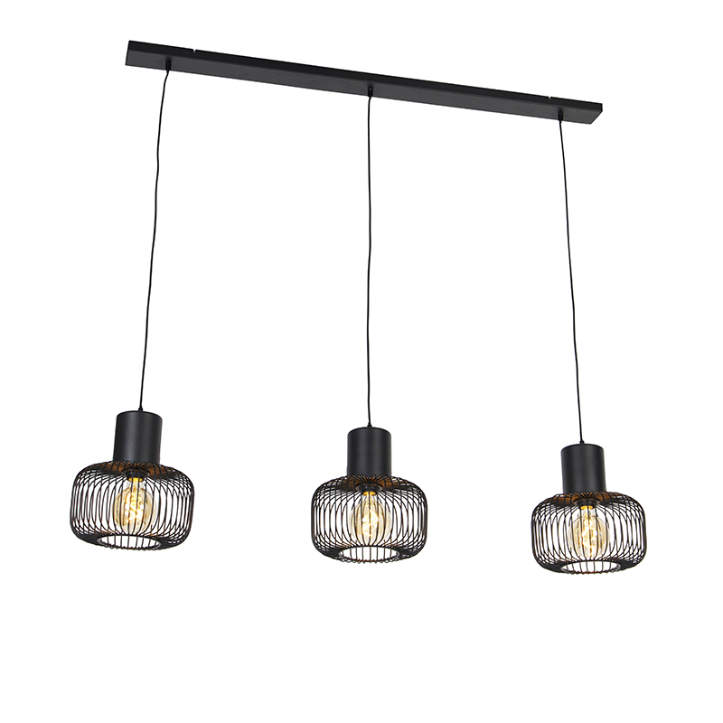 Designové závěsné svítidlo černé 3-světlo - Baya