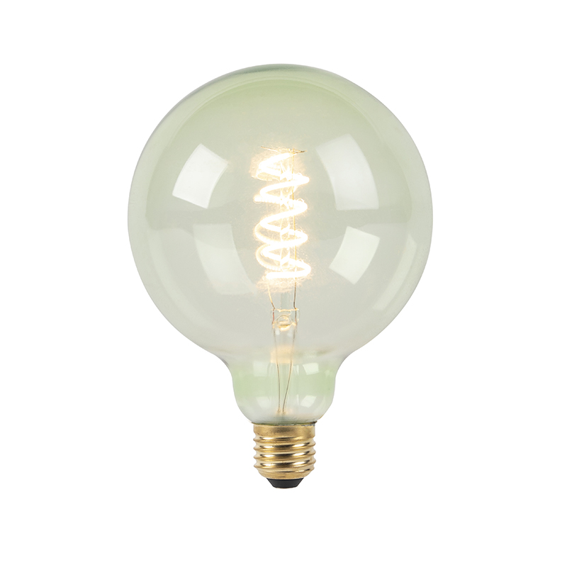 E27 stmívatelná LED spirálová žárovka G125 zelená 200 lm 2100K