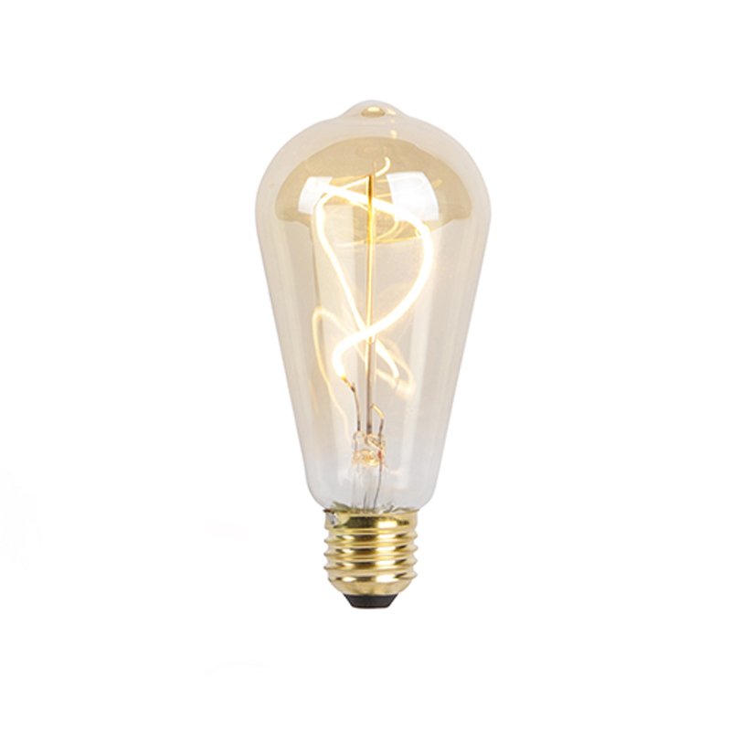 E27 stmívatelná LED spirálová žárovka ST64 goldline 200lm 2100K