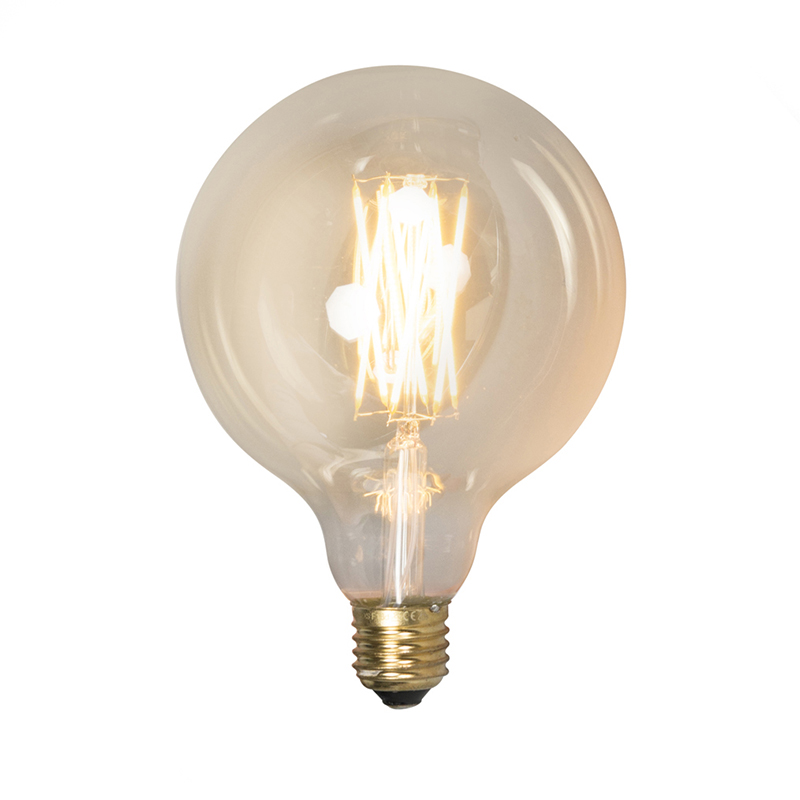 E27 stmívatelná LED žárovka G125 goldline 4W 320lm 2100 K.
