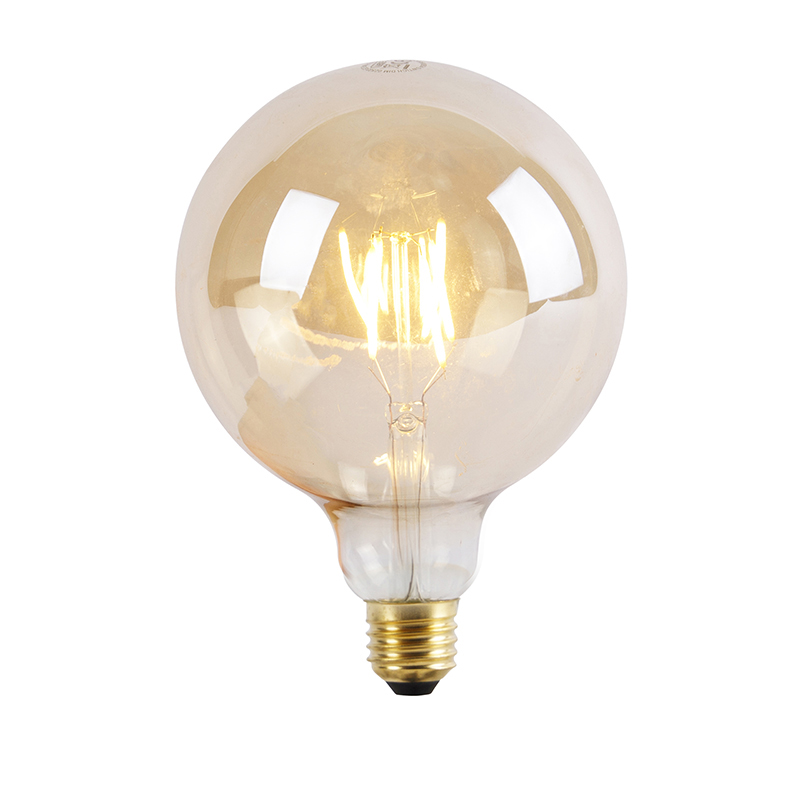 E27 třístupňová stmívatelná LED žárovka G125 Goldline 5W 2200K