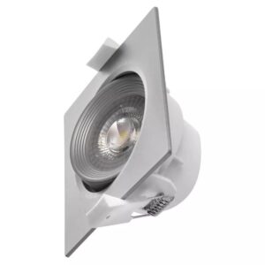 EMOS Stříbrné LED bodové svítidlo hranaté 5W s výklopným rámečkem Economy Barva světla: Teplá bílá