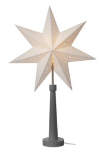 EMOS Svícen na žárovku E14 šedý s papírovou hvězdou ZY2215