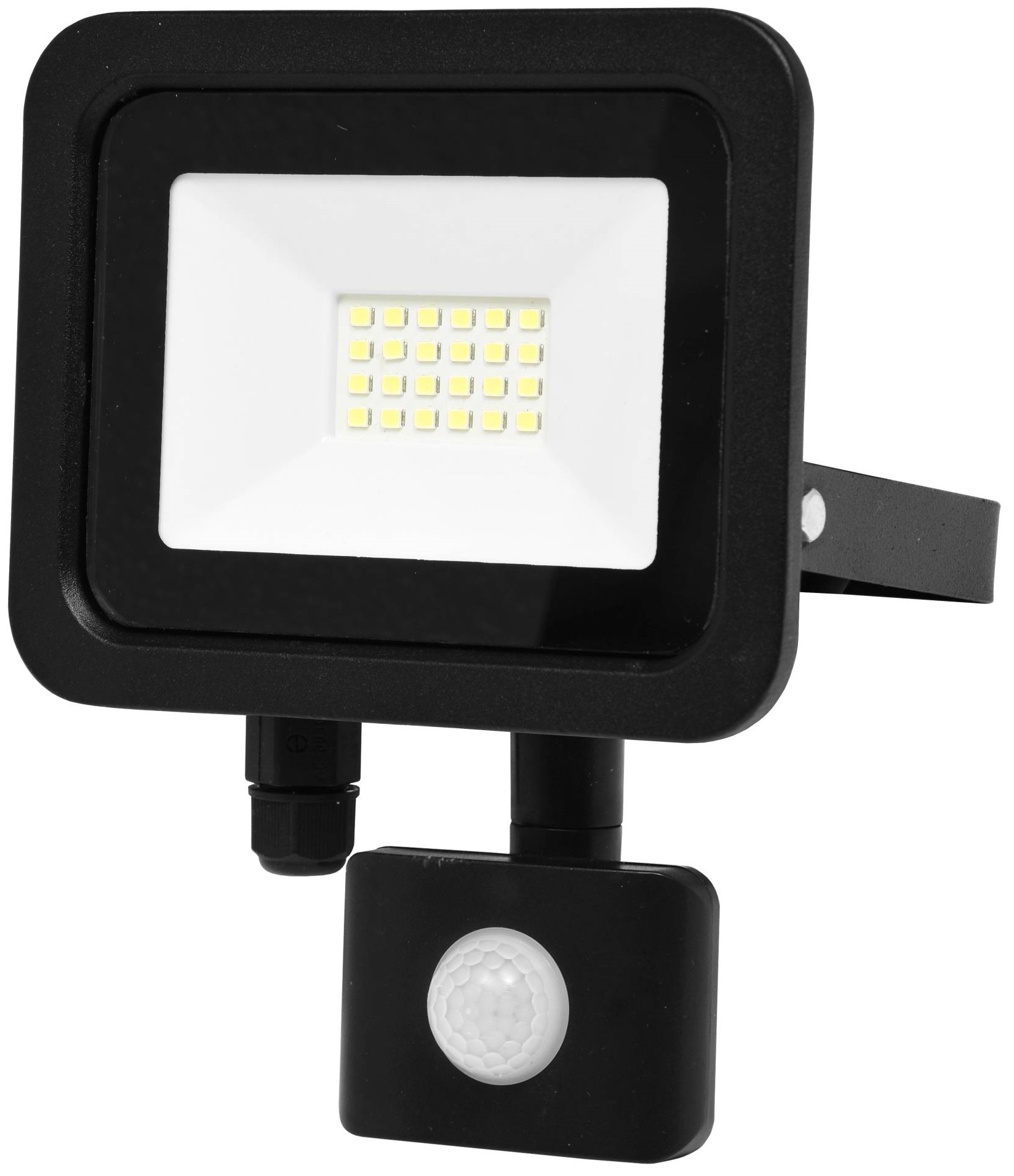 Ecolite Černý LED reflektor 20W s pohybovým čidlem RLED48WL-20W/PIR
