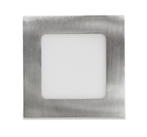 Ecolite Stříbrný vestavný LED panel hranatý 120 x 120mm 6W Barva světla: Teplá bílá LED-WSQ-6W/27/CHR