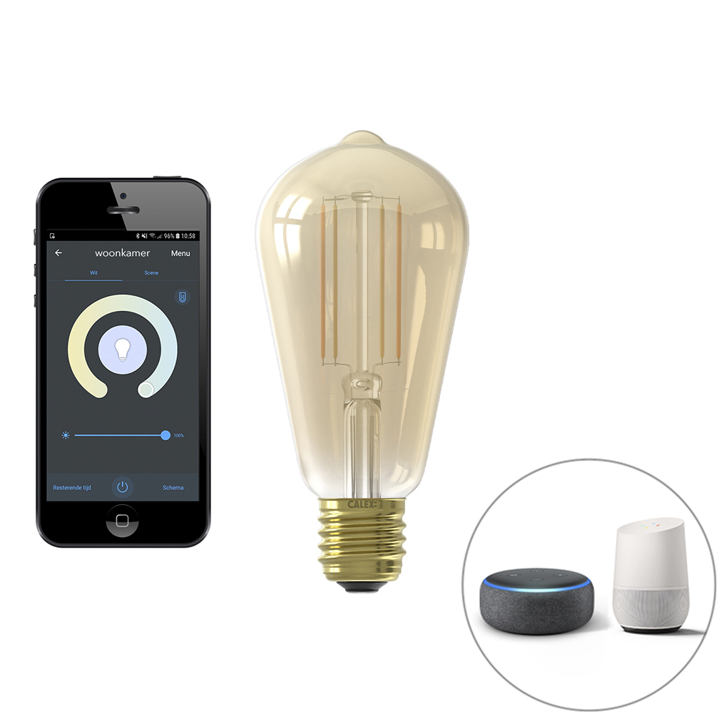 Inteligentní E27 stmívatelná LED žárovka ST64 7W 806 lm 1800-3000K