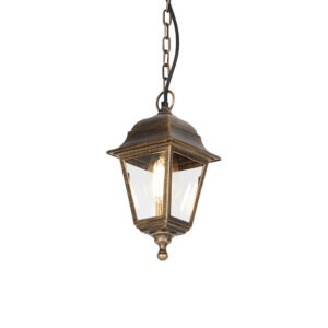 Klasická venkovní závěsná lampa starožitné zlato IP44 - kapitál