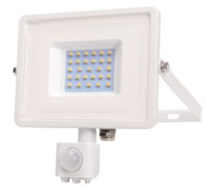 LED Solution Bílý LED reflektor 50W s pohybovým čidlem Premium Barva světla: Teplá bílá 466