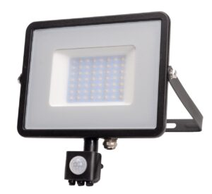 LED Solution Černý LED reflektor 30W s pohybovým čidlem Premium Barva světla: Teplá bílá 460