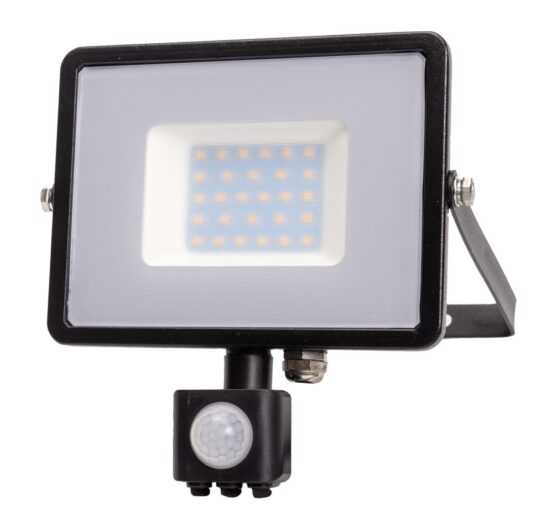 LED Solution Černý LED reflektor 50W s pohybovým čidlem Premium Barva světla: Denní bílá 470