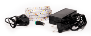 LED Solution LED pásek 12W/m 12V bez krytí IP20 5 metrů + adaptér 72W + manuální stmívač Barva světla: Modrá 07710_05310_06102