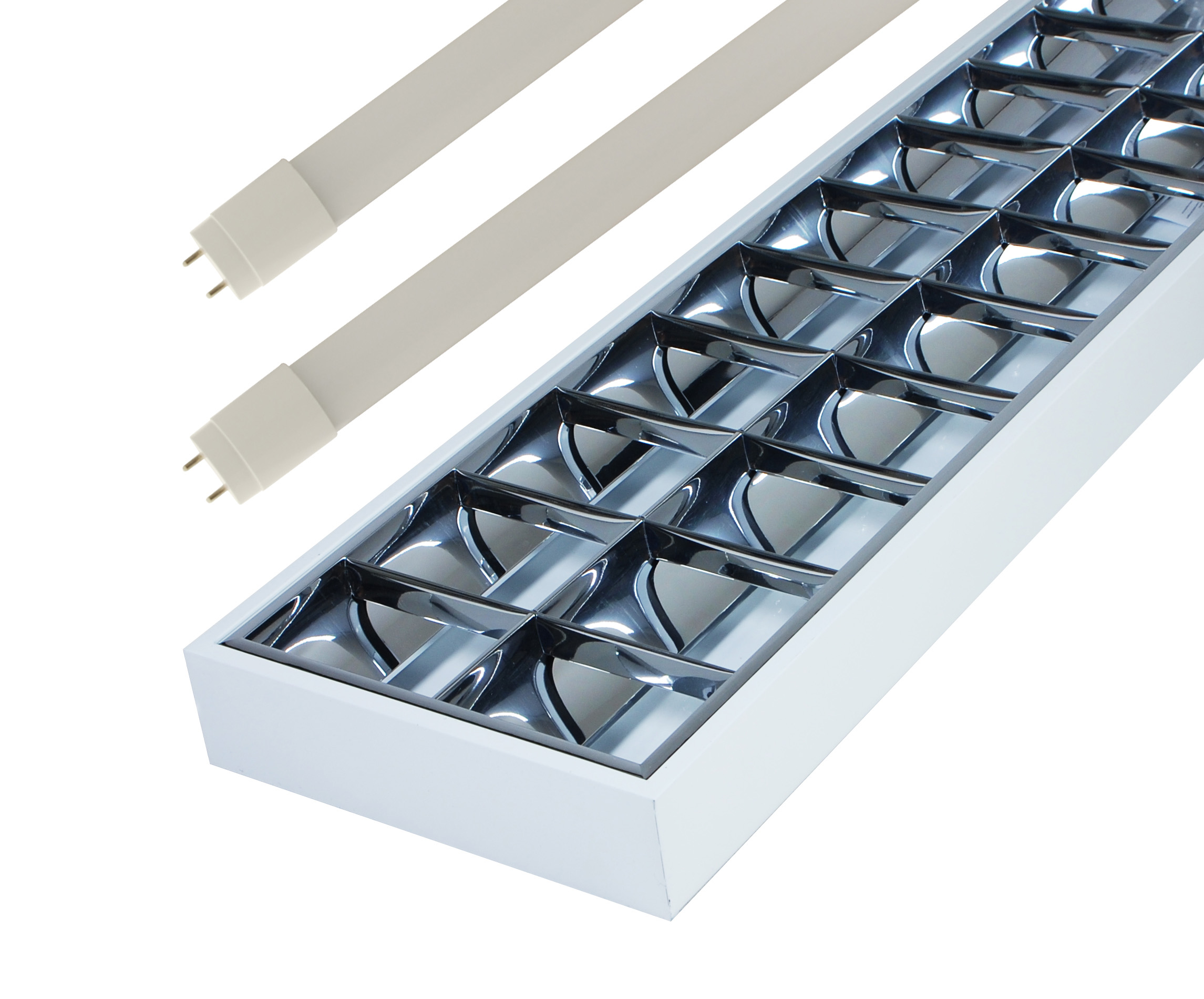 LED Solution Přisazené zářivkové svítidlo 120cm + 2x LED trubice 18W Premium Barva světla: Teplá bílá GXRP040_ZAR120CM18W-TB
