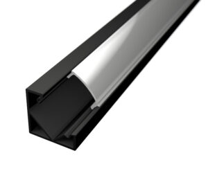 LED Solution Rohový profil pro LED pásky R2 černý délky a typy profilů: Profil + Nacvakávací čirý kryt 2m LP201B-TRA