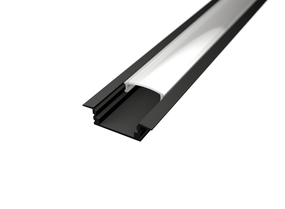 LED Solution Vestavný profil pro LED pásky V1 černý délky a typy profilů: Profil + Nacvakávací čirý kryt 2m