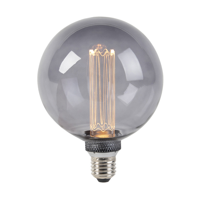 LED žárovka G125 E27 5W 2000K kouřová 3stupňová stmívatelná