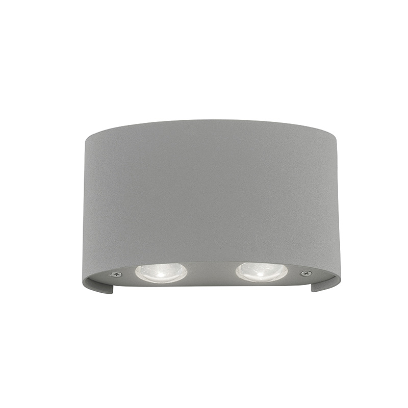 Moderní nástěnná lampa šedá včetně LED IP54 - Wendy