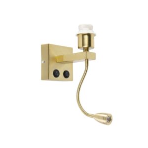 Moderní nástěnná lampa zlatá s pružným ramenem - Brescia Combi