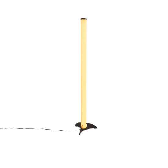 Moderní stojací lampa černá a opálová stmívatelná s dálkovým ovládáním - Bomba