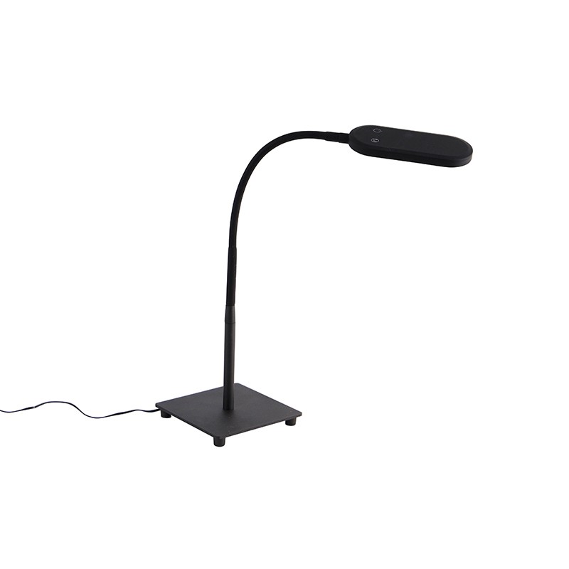 Moderní stolní lampa černá včetně LED 4stupňového stmívatelného - Botot