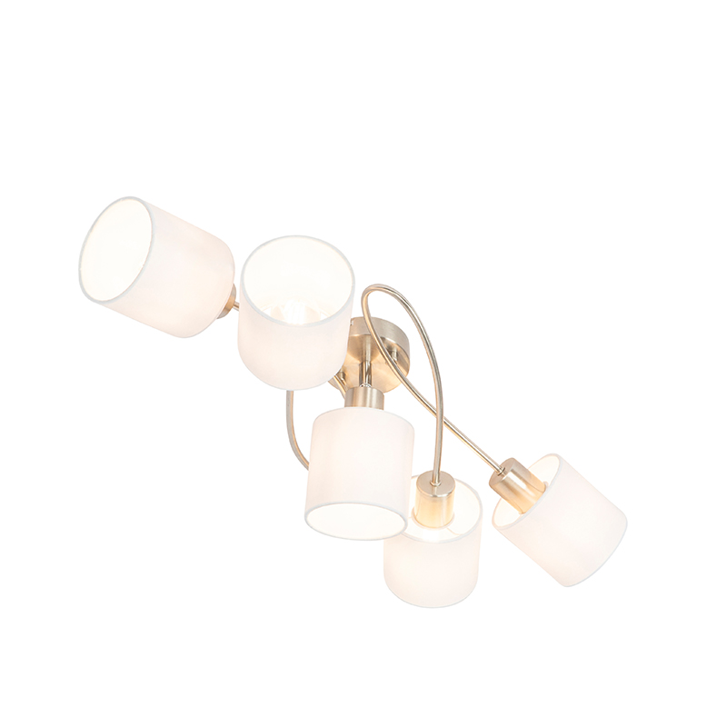 Moderní stropní lampa z oceli s bílými stínítky