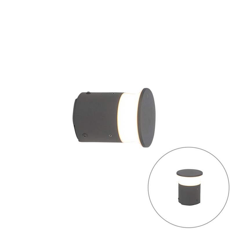 Moderní venkovní lampa tmavě šedá 12 cm vč. LED - Bar