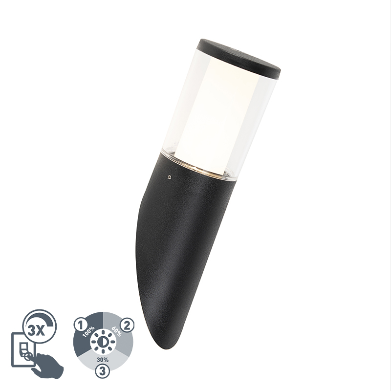 Moderní venkovní nástěnné svítidlo černé IP55 vč. GU10 3stupňové stmívatelné - Carlo