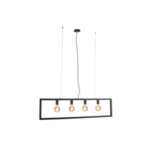 Moderní závěsná lampa černá 4-světlo - Simple Cage 2