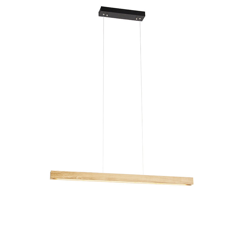 Moderní závěsná lampa dřevo včetně LED 3stupňové stmívatelné - Holz