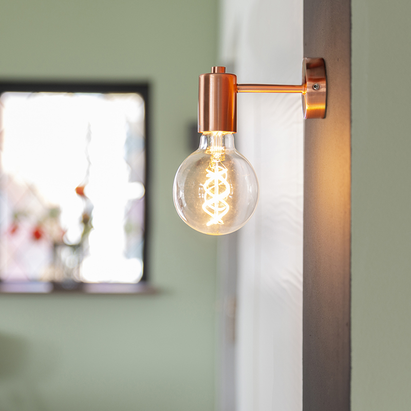 Nástěnná lampa ve stylu art deco měděná - Facil 1