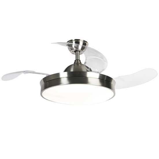 Ocelový stropní ventilátor včetně LED a dálkového ovládání - Xiro