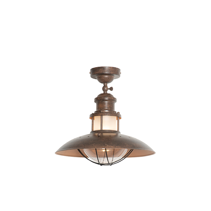 Průmyslová stropní lampa rez hnědá - Louisanne