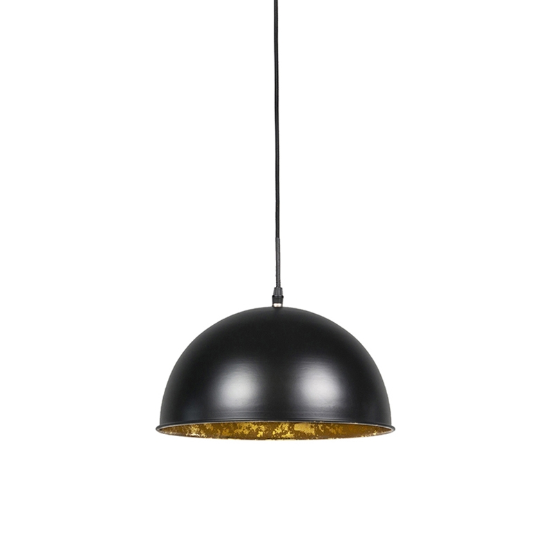 Průmyslová závěsná lampa černá se zlatem 30 cm - Magna
