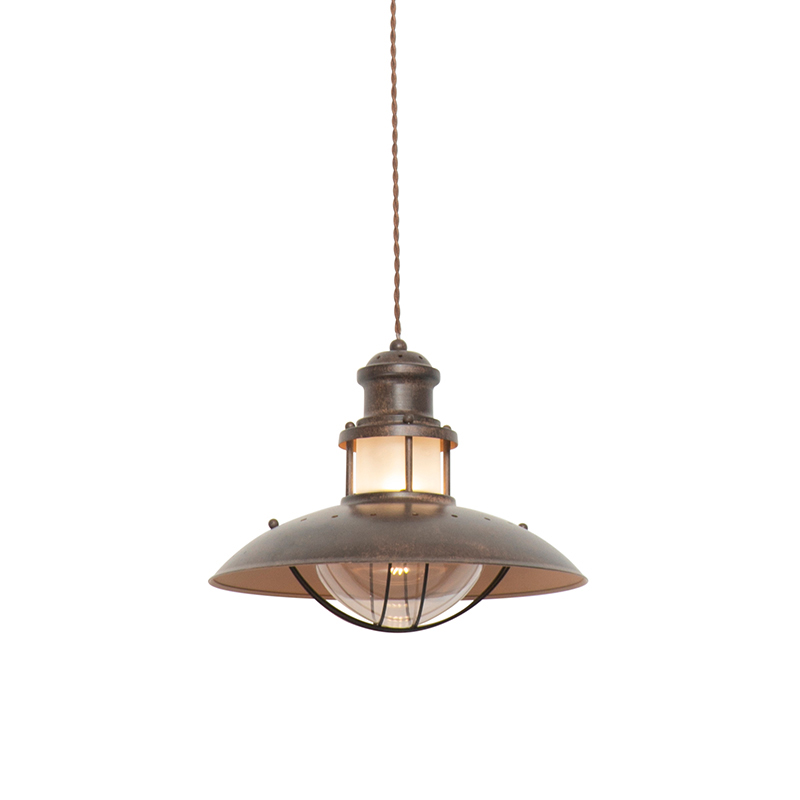 Průmyslová závěsná lampa rezavě hnědá - Louisanne