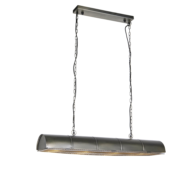Průmyslová závěsná lampa stříbrná 4-světlo - Barrelo
