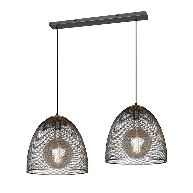 Průmyslová závěsná lampa z oceli 2-světlo - Ravi