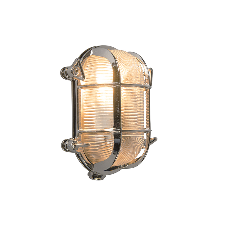 Retro nástěnná lampa chrom 18 cm IP44 - Nautica 2 ovál