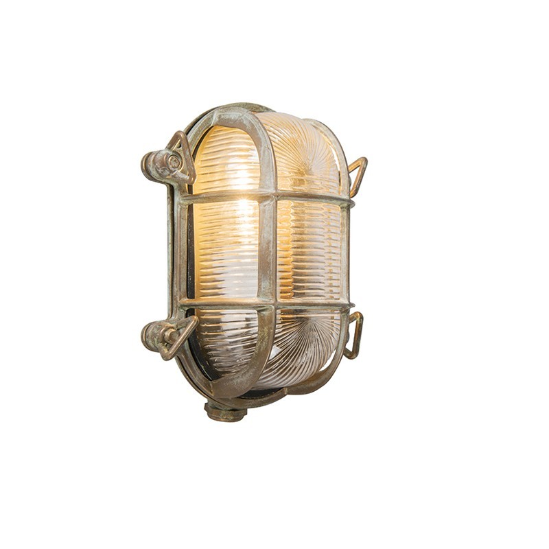 Retro nástěnná lampa hnědá 18 cm IP44 - Nautica 2 ovál