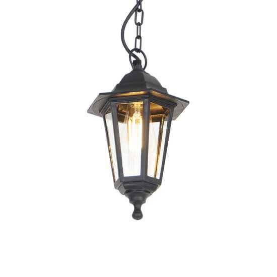 Romantická venkovní závěsná lampa černá IP44 - New Haven