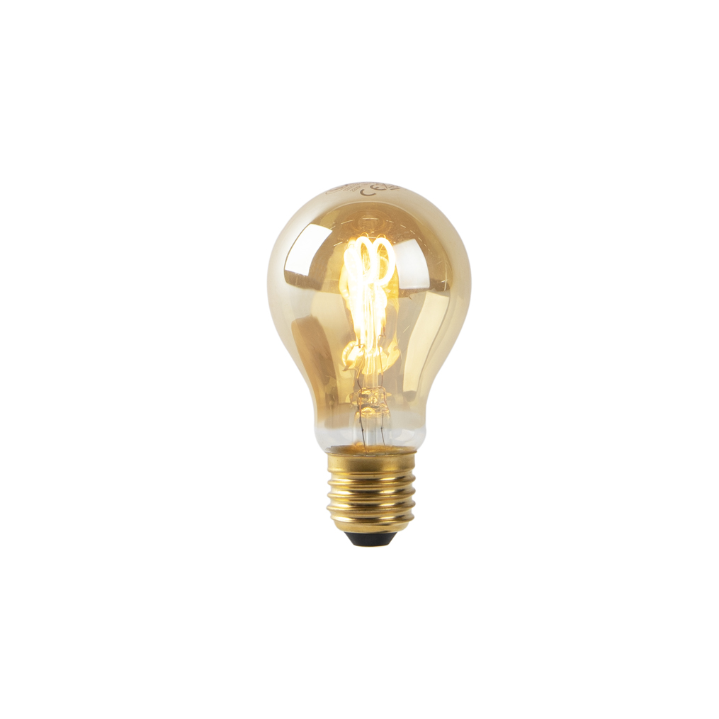 Sada 3 zlatých spirálních vláken E27 LED A60 2W 90 lm 2200K