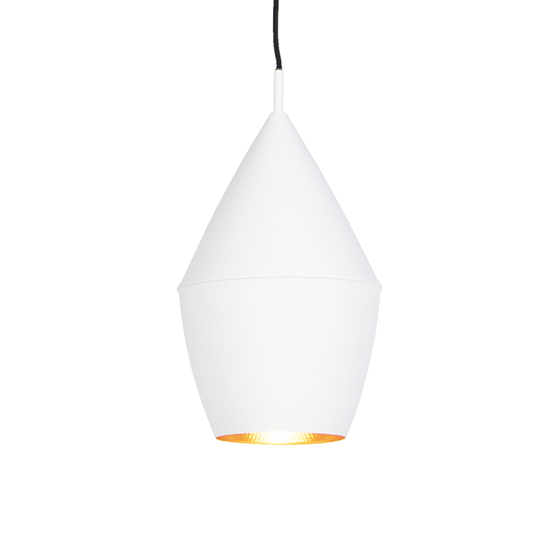 Skandinávská závěsná lampa bílá se zlatem - Depeche-Jacob