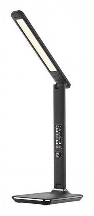 Solight LED stolní lampa 9W s displejem černá WO45-B